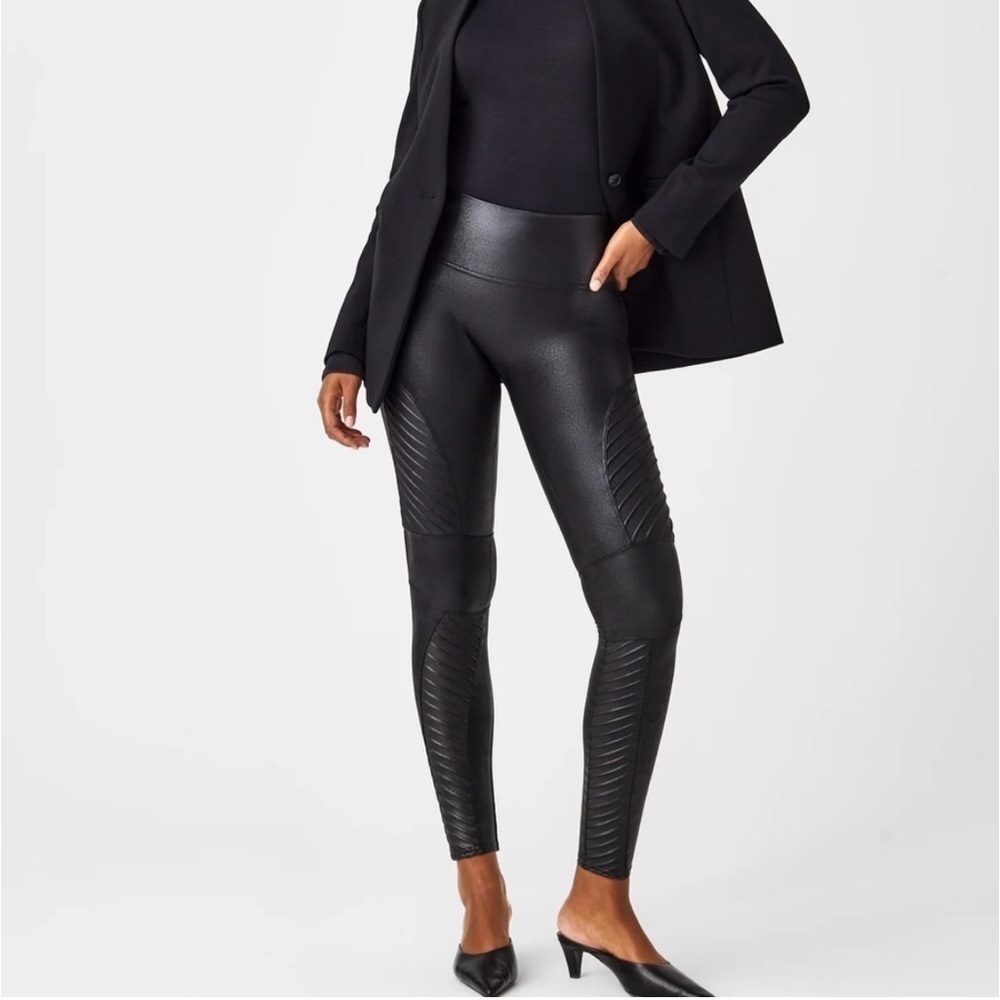 Spanx Faux Leather Moto Leggings